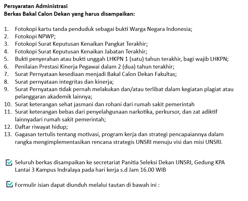 Persyaratan Administrasi