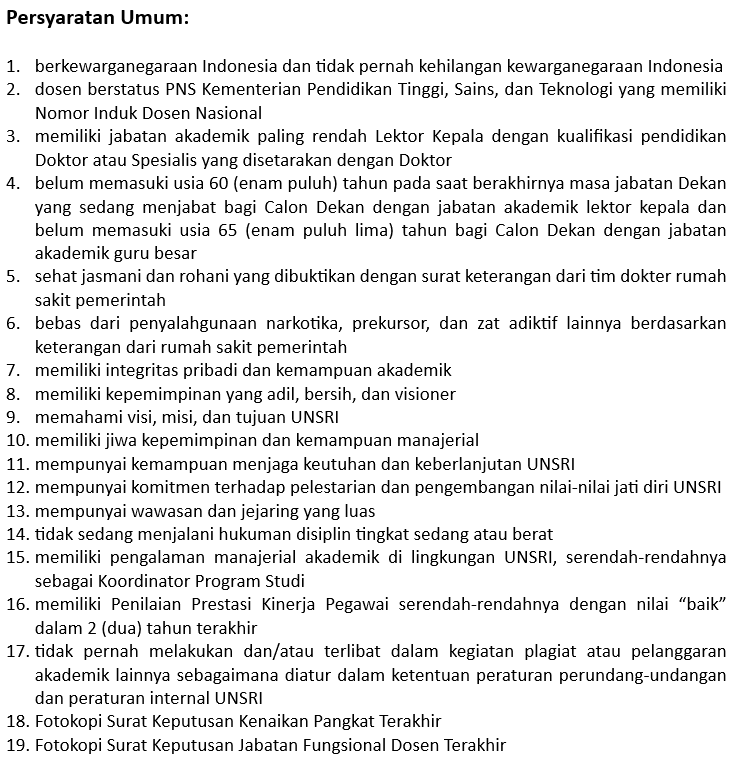 Persyaratan Umum