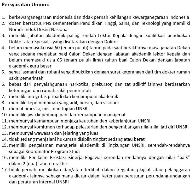 Persyaratan Umum